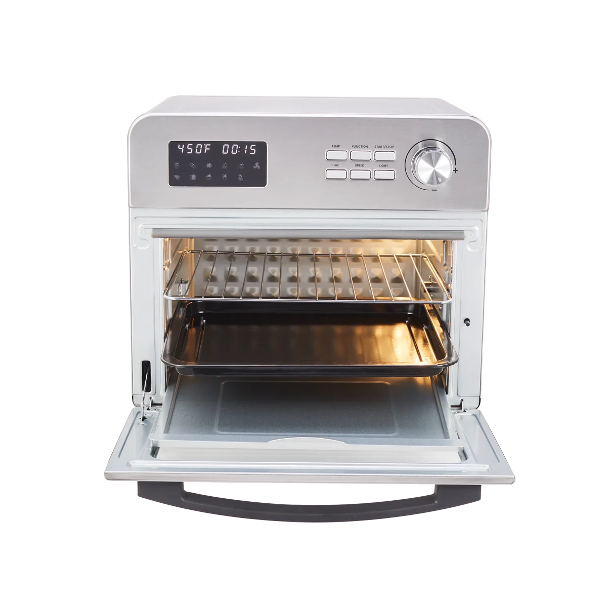 6-in-1 Air Fryer Toaster Oven, 24 Quart LCD Countertop Convection Airfryer with Rotisserie and Dehydrator M68460