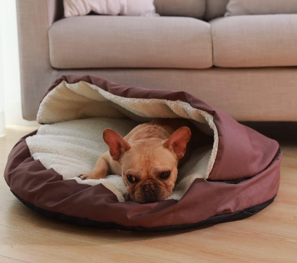 Coffee 25in Pack of 2 Shredded Memory Foam Pet Bed Cave H87785