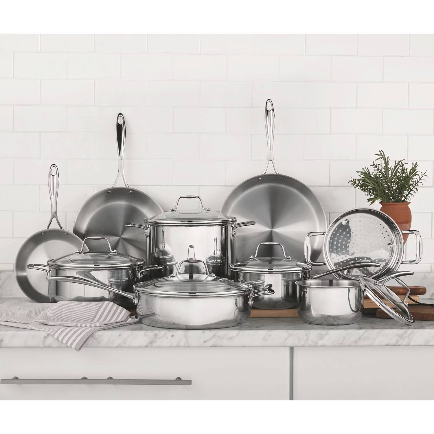 14 Piece Tri-Ply Cookware Set E4129