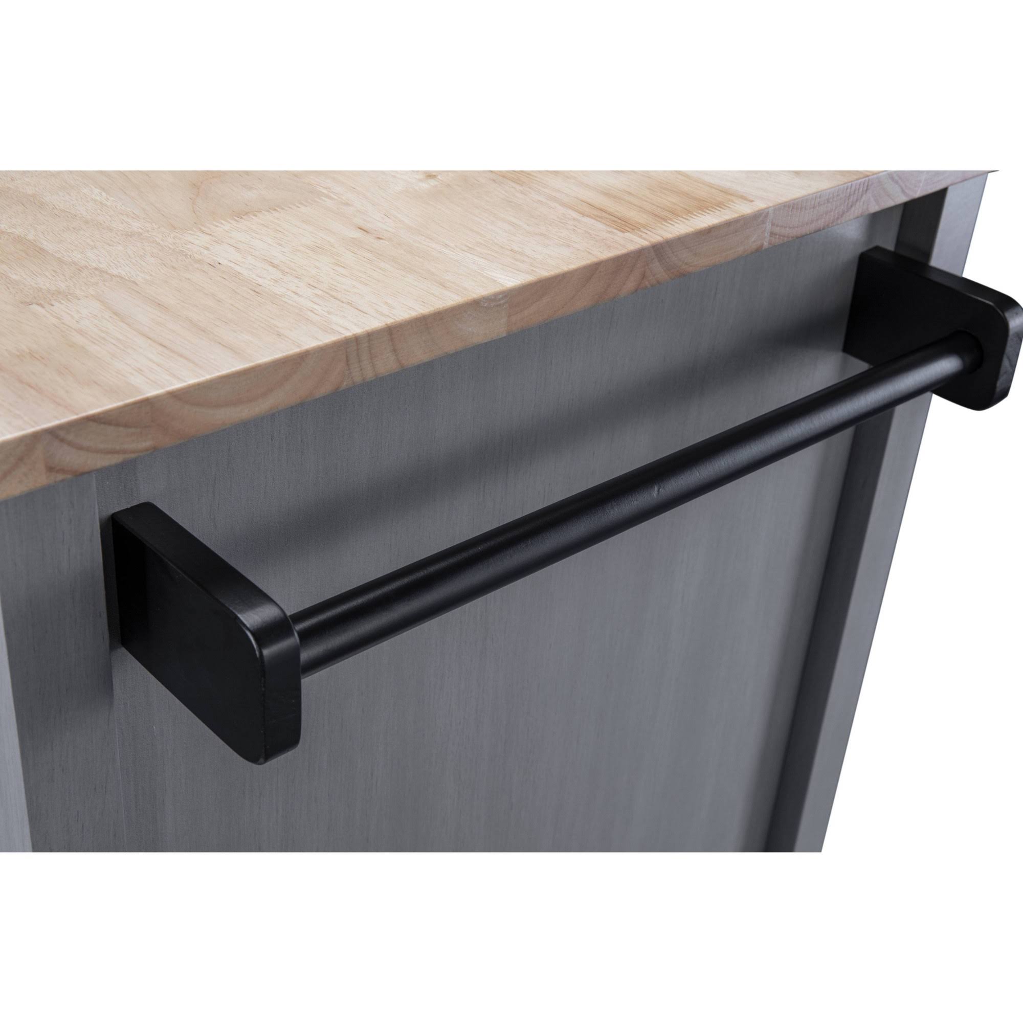 Gray Kitchen Cart with Wood Top C718658
