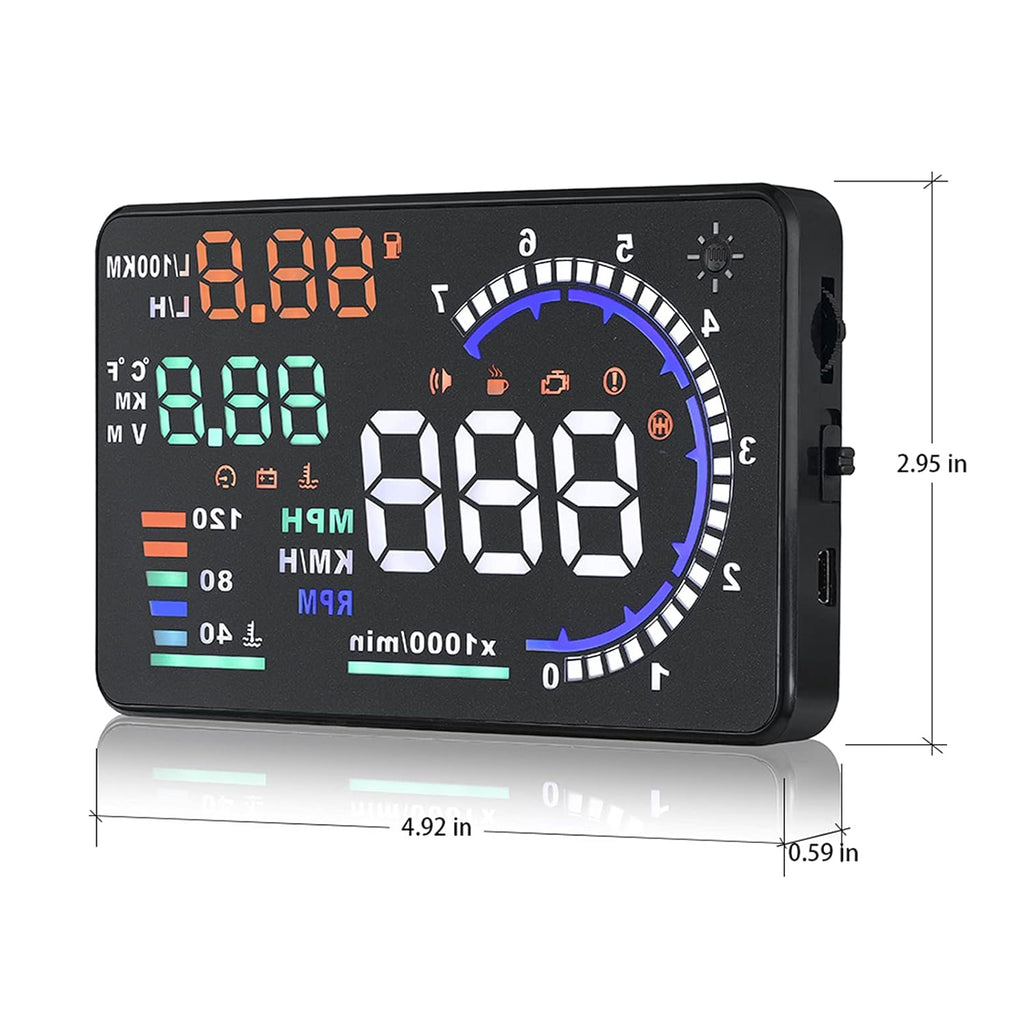 Multi Color 5.5 inches Car HUD Head up Display with OBDII Interface, Pack of 2 V5808