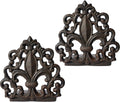 Cast Iron Fleur De Lis Door Stop, Antique Black Finish, 2 Piece L708510