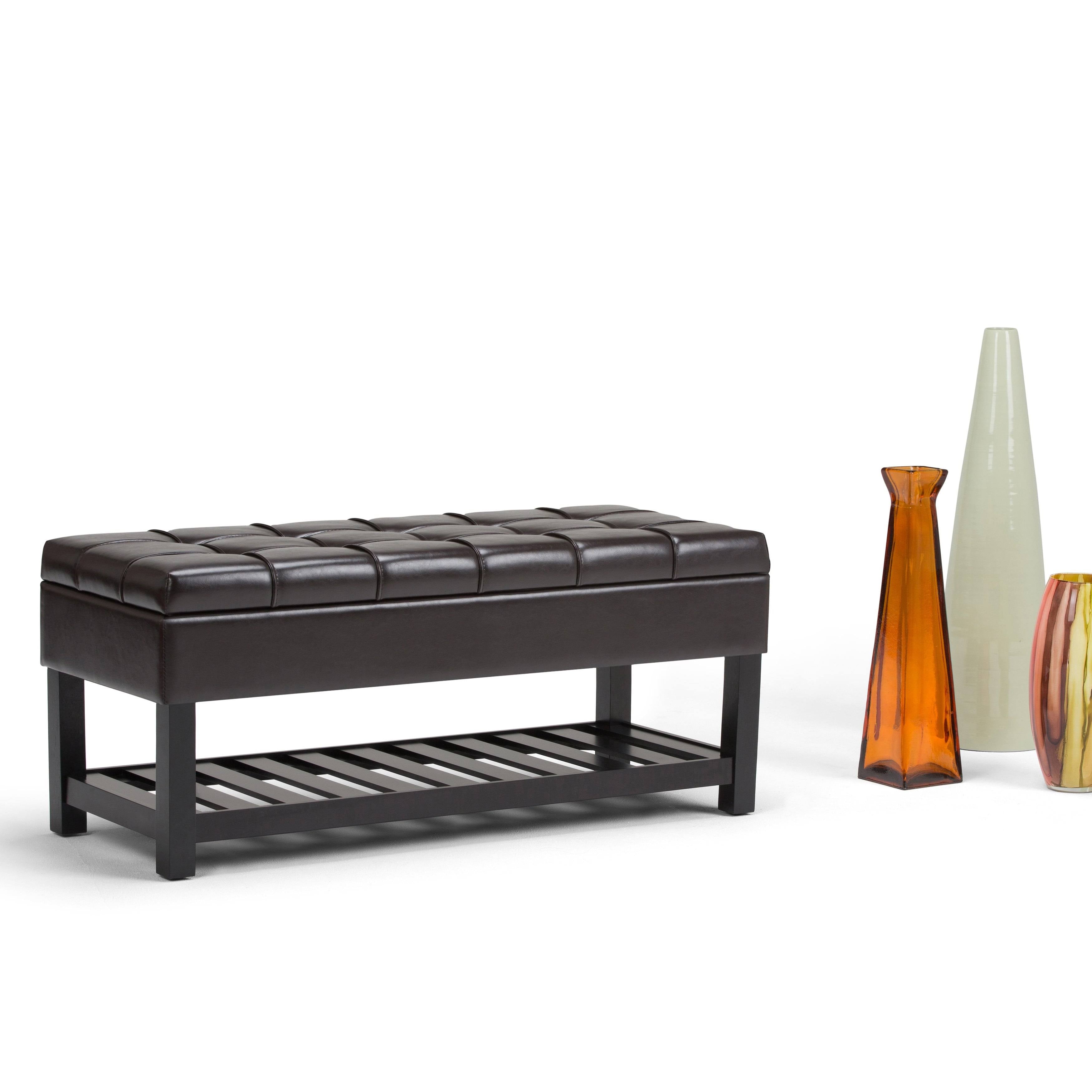 Grey Storage Ottoman Bench G99623