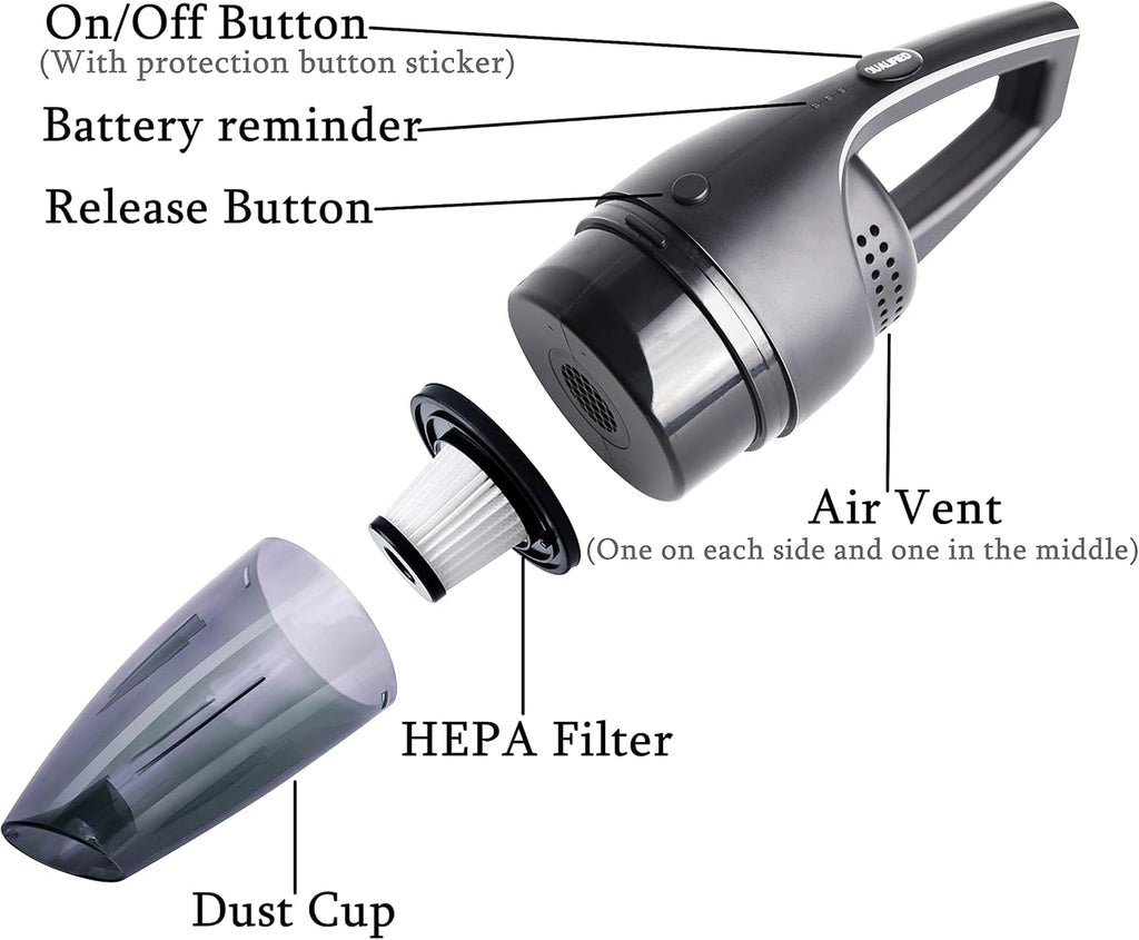 Handheld Vacuum Cordless Rechargeable Lightweight Portable Pack of 2 I30473
