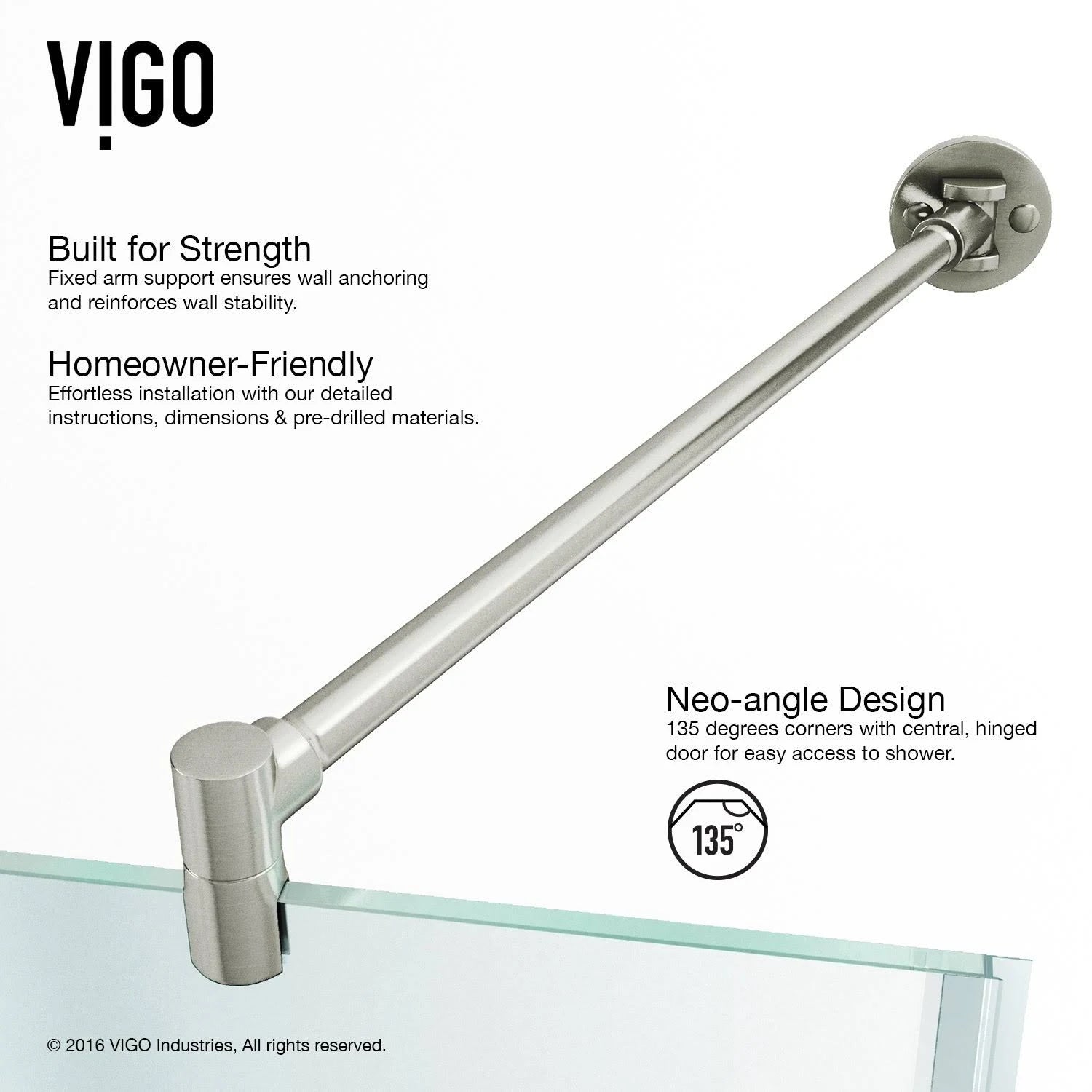 Frameless Neo-Angle Shower Enclosure with Low-Profile Base A54571