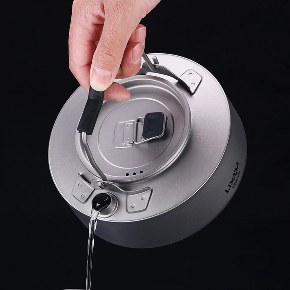 600ml Titanium Tea Pot Kettle Camping Coffee Pot Q7597