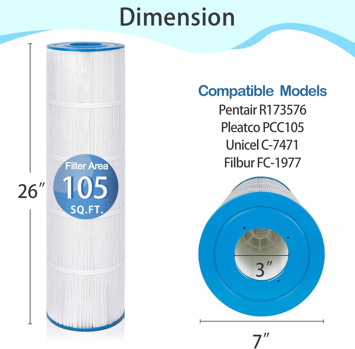 4-Pack Filter Cartridges for Pool Pump G938977