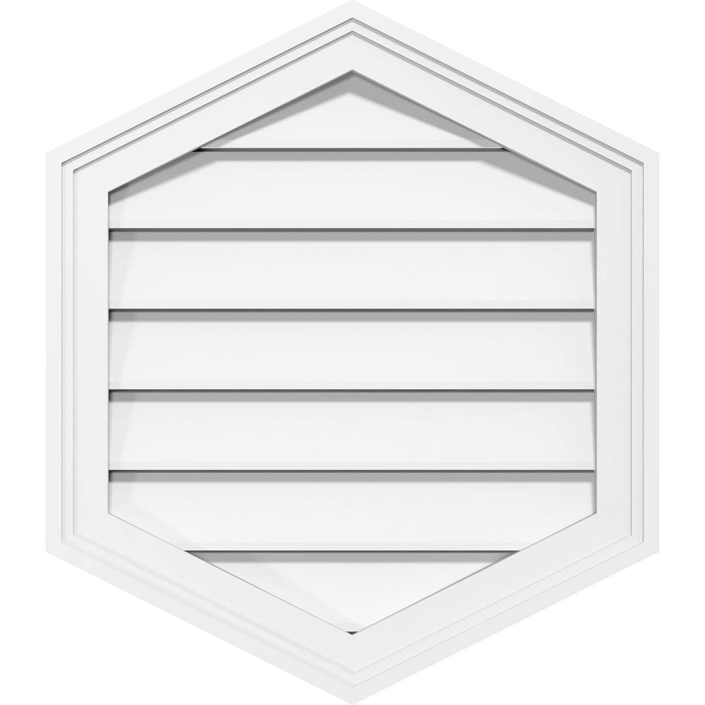 24x22W x 40x22H Vertical Peaked Surface Mount PVC Gable Vent 14/12 Pitch V2875