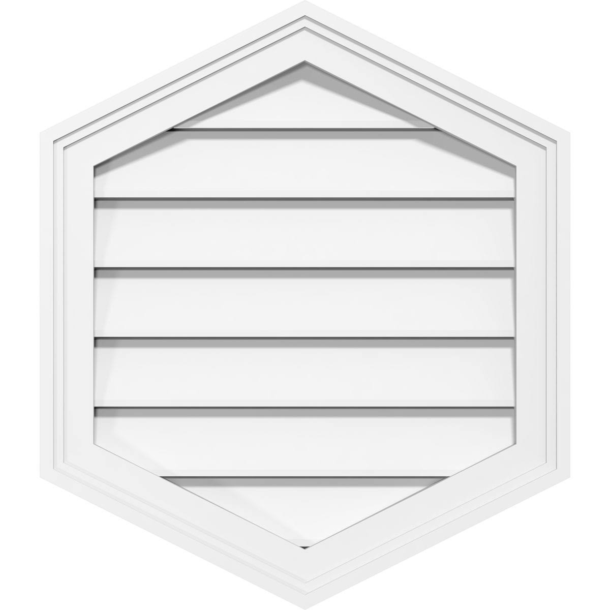 26x22W x 18x22H Vertical Peaked Surface Mount PVC Gable Vent 4/12 Pitch P209