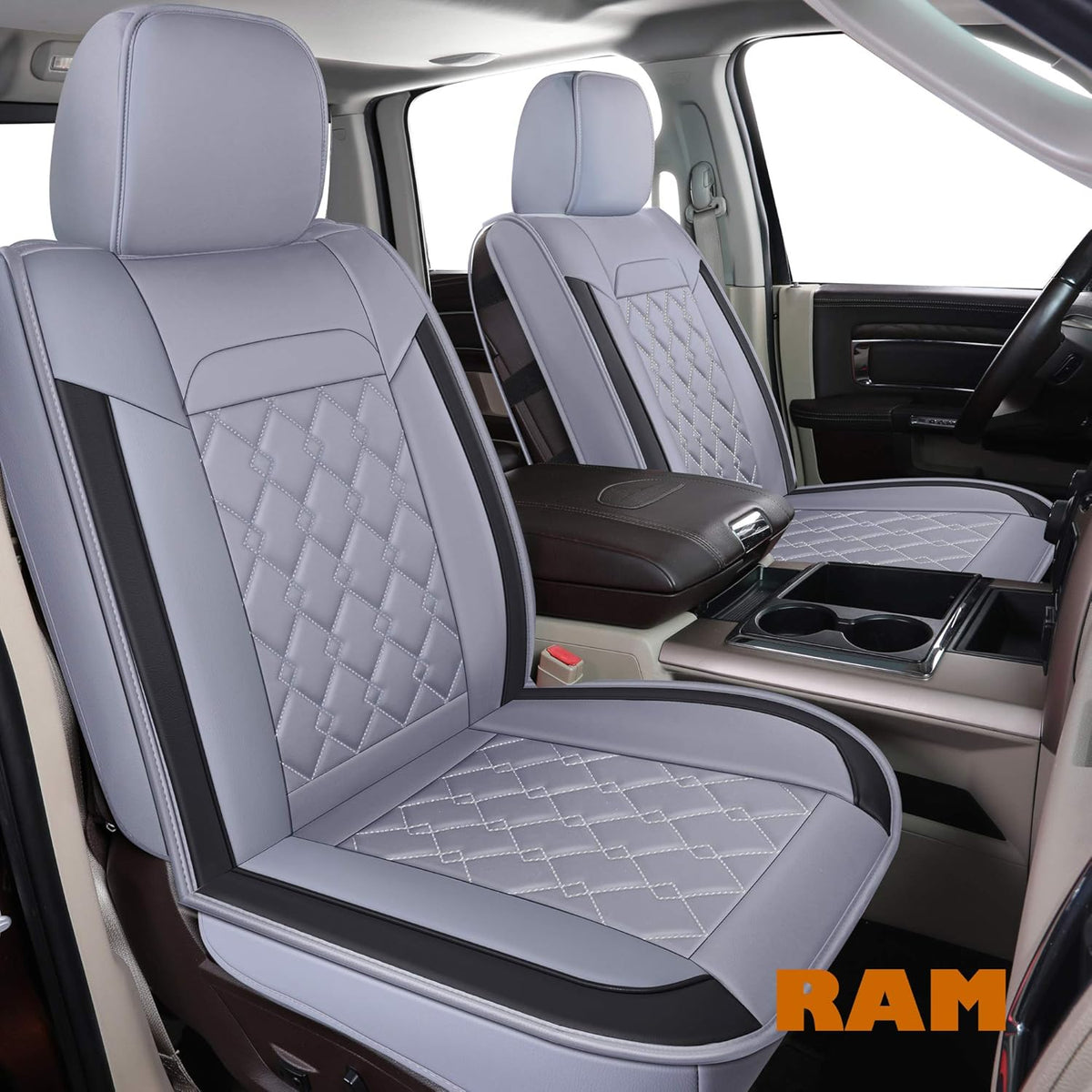 Black 2 pcs Ram Seat Covers A81935
