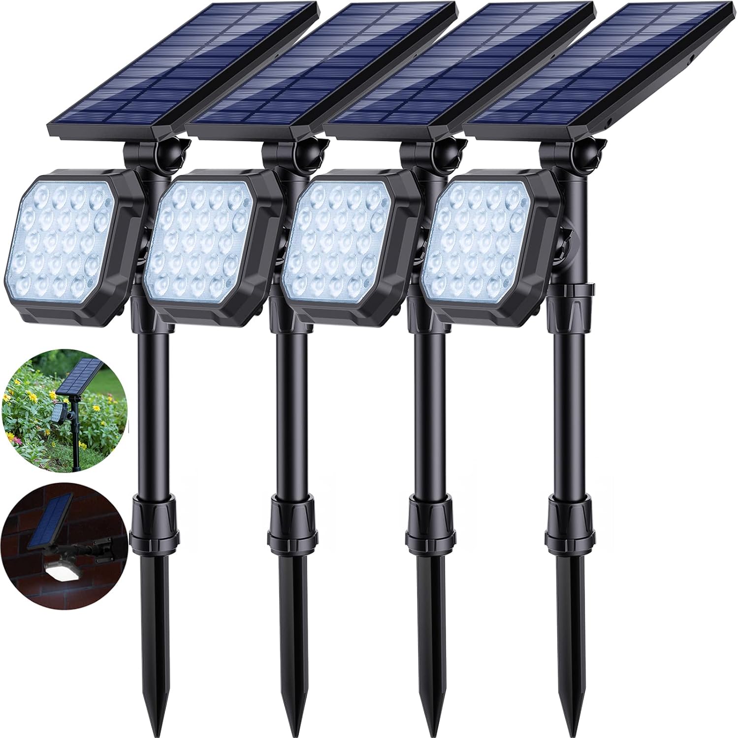 4 Pack IP65 Waterproof Solar Spot Lights Outdoor I858380