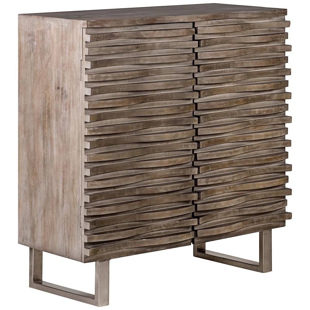 Grey 2 Door Mango Wood Cabinet Q382667