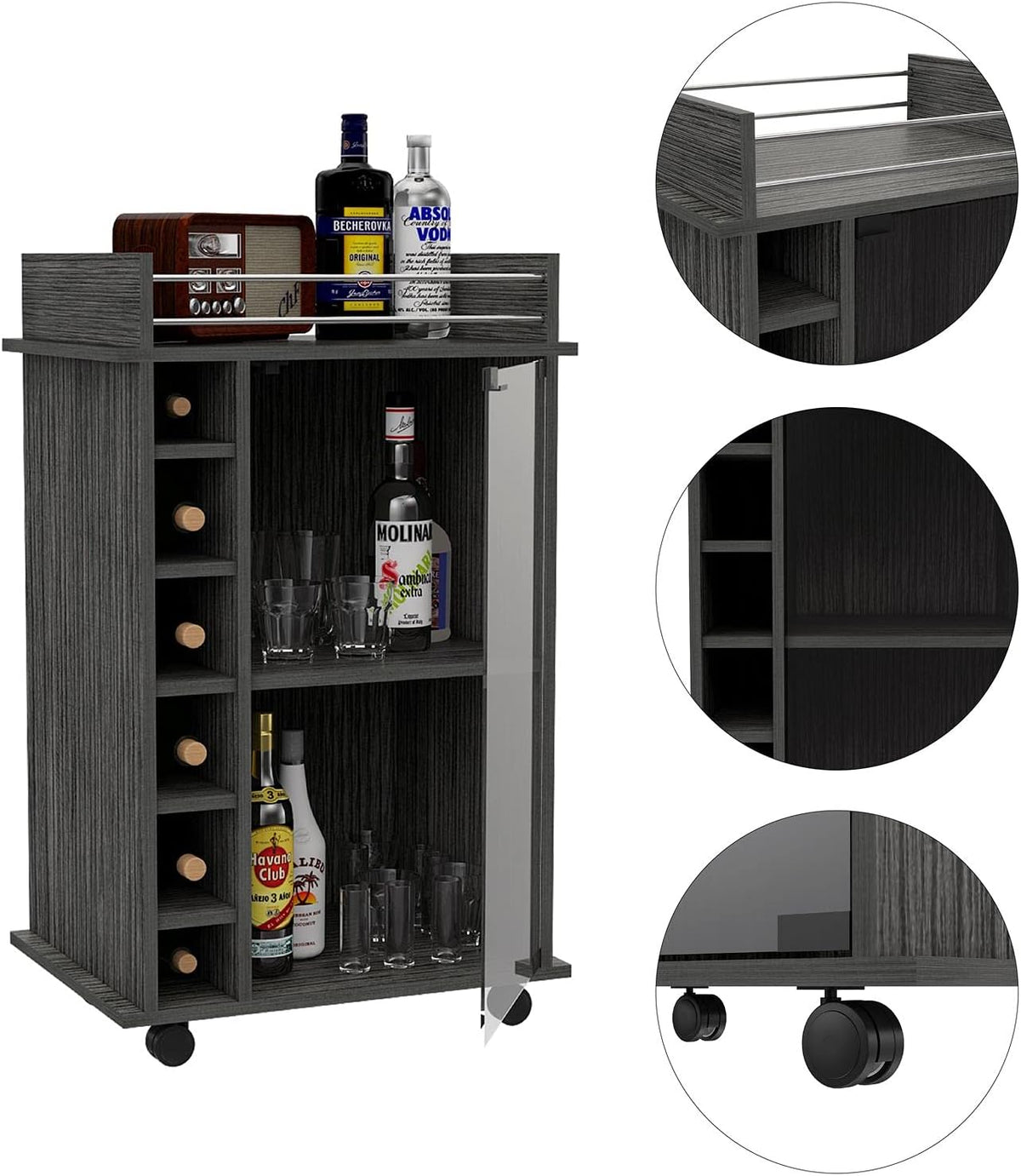 Smoky Oak Bar Cart J971619
