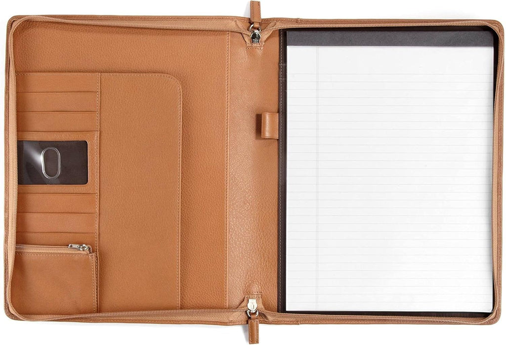 Cognac Zippered Padfolio G3036