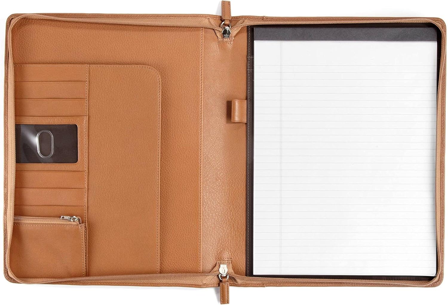 Cognac Zippered Padfolio G3036
