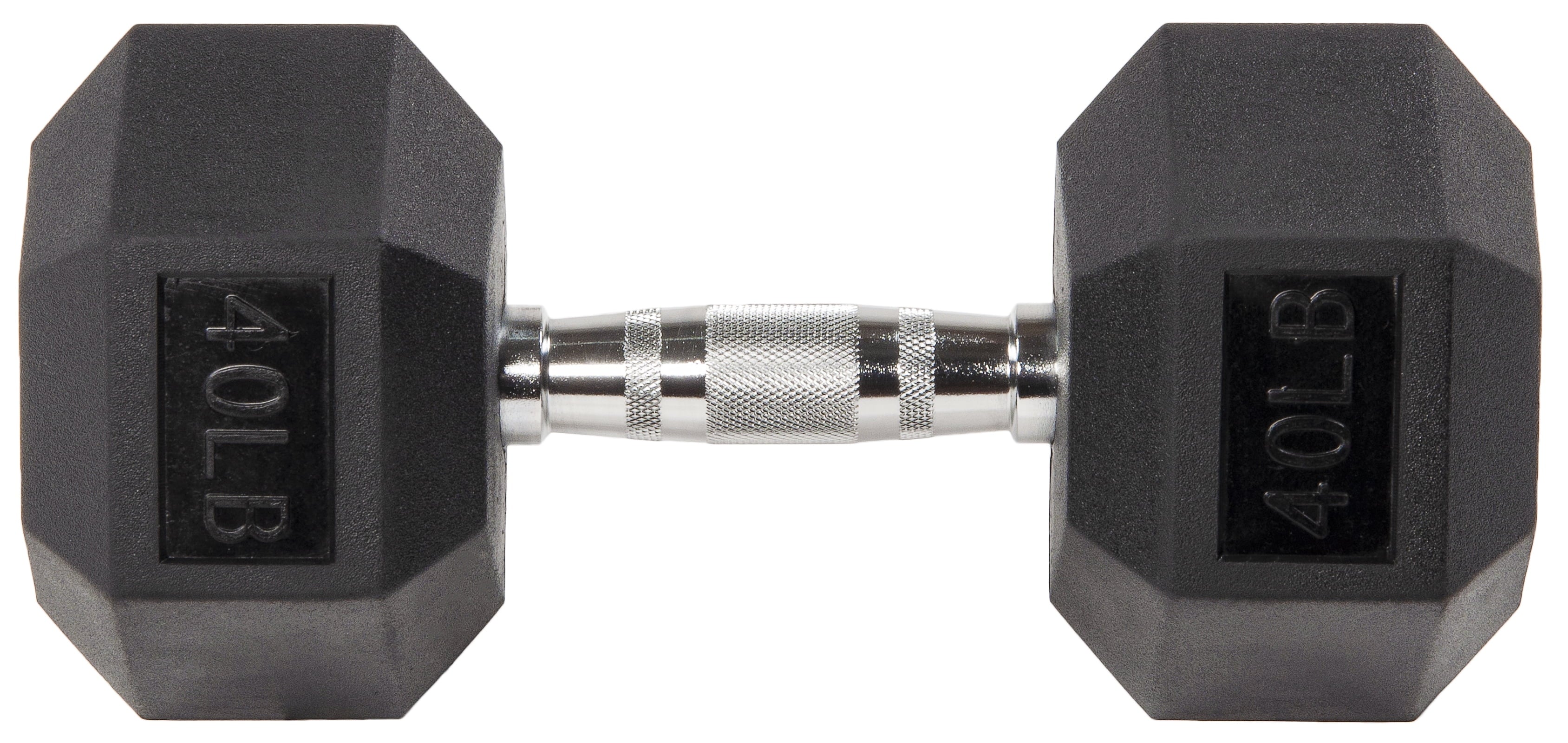 Rubber Encased Hex Dumbbell, 40LBs, Single W51385