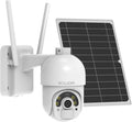 Solar Security Camera Outdoor Wireless Battery Powered with Spotlight Color Night Vision and PIR Motion Detection L1222