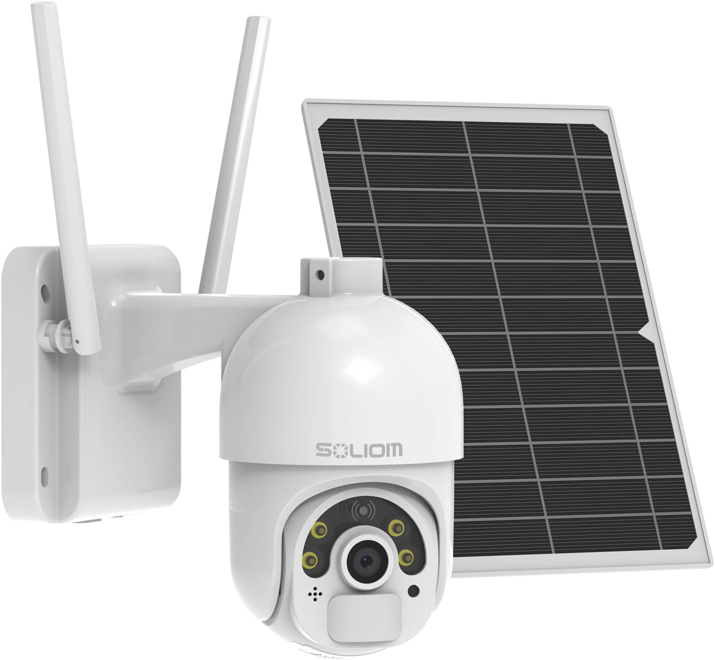 Solar Security Camera Outdoor Wireless Battery Powered with Spotlight Color Night Vision and PIR Motion Detection L1222