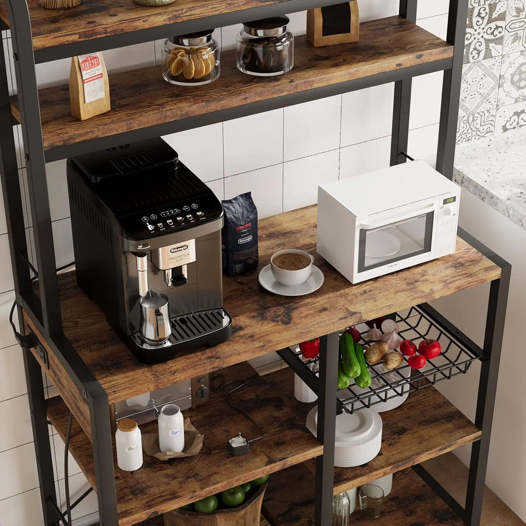 6-Tier Kitchen Rack with Wire Drawer E8180
