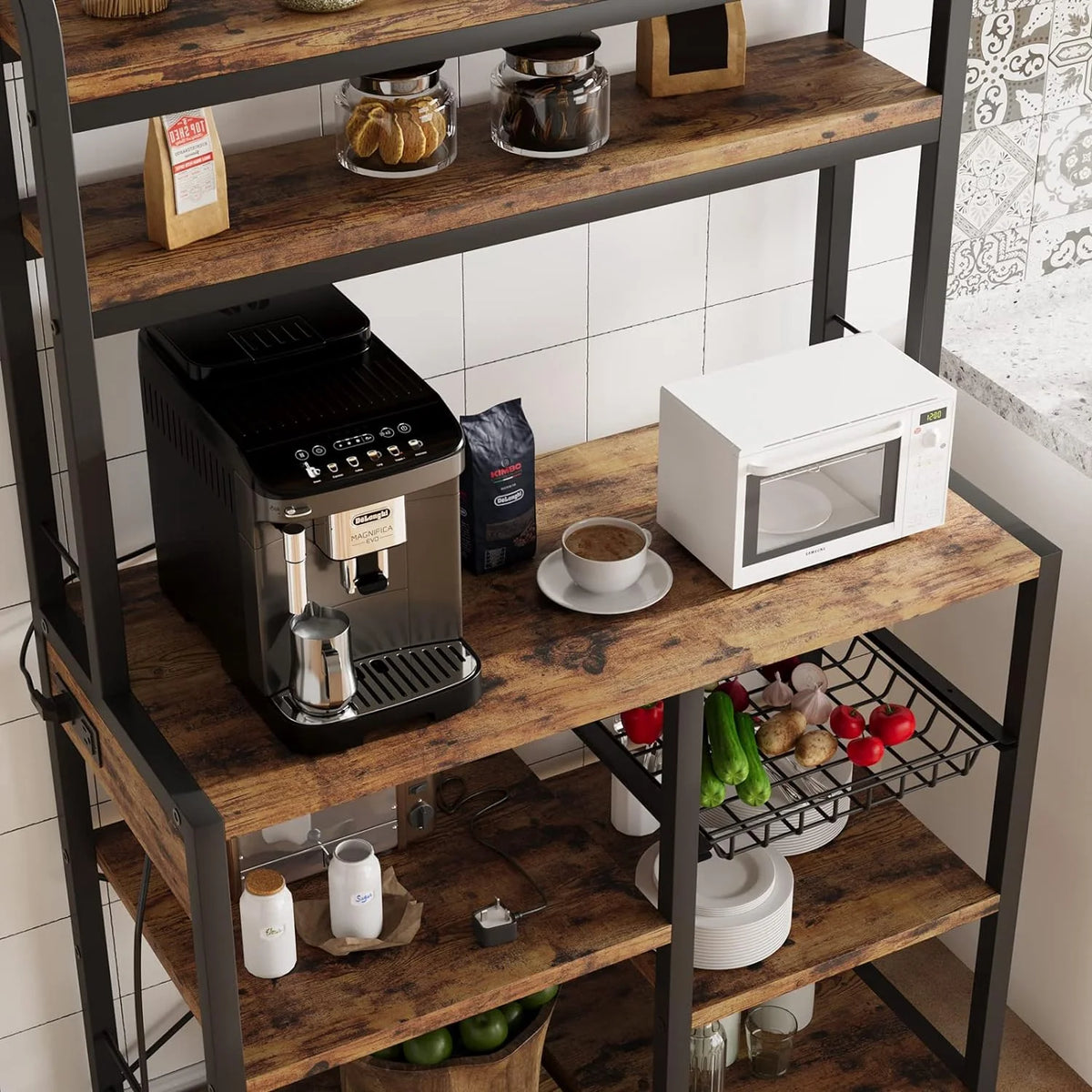 6-Tier Kitchen Rack with Wire Drawer E8180
