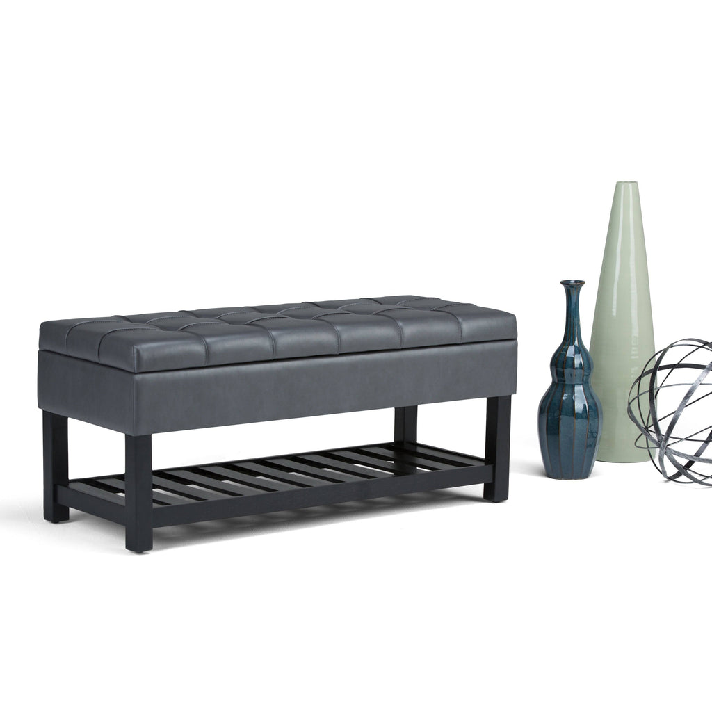 Grey Storage Ottoman Bench G99623