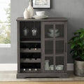 Gray Sliding Glass Door Bar with Wine Storage E780747