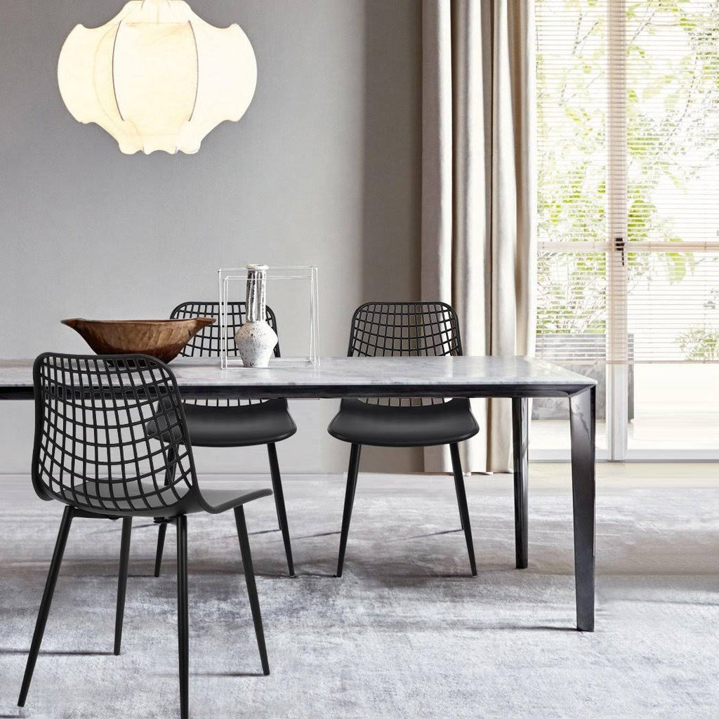 Black Poly Dining Chair Set of 4 W7414