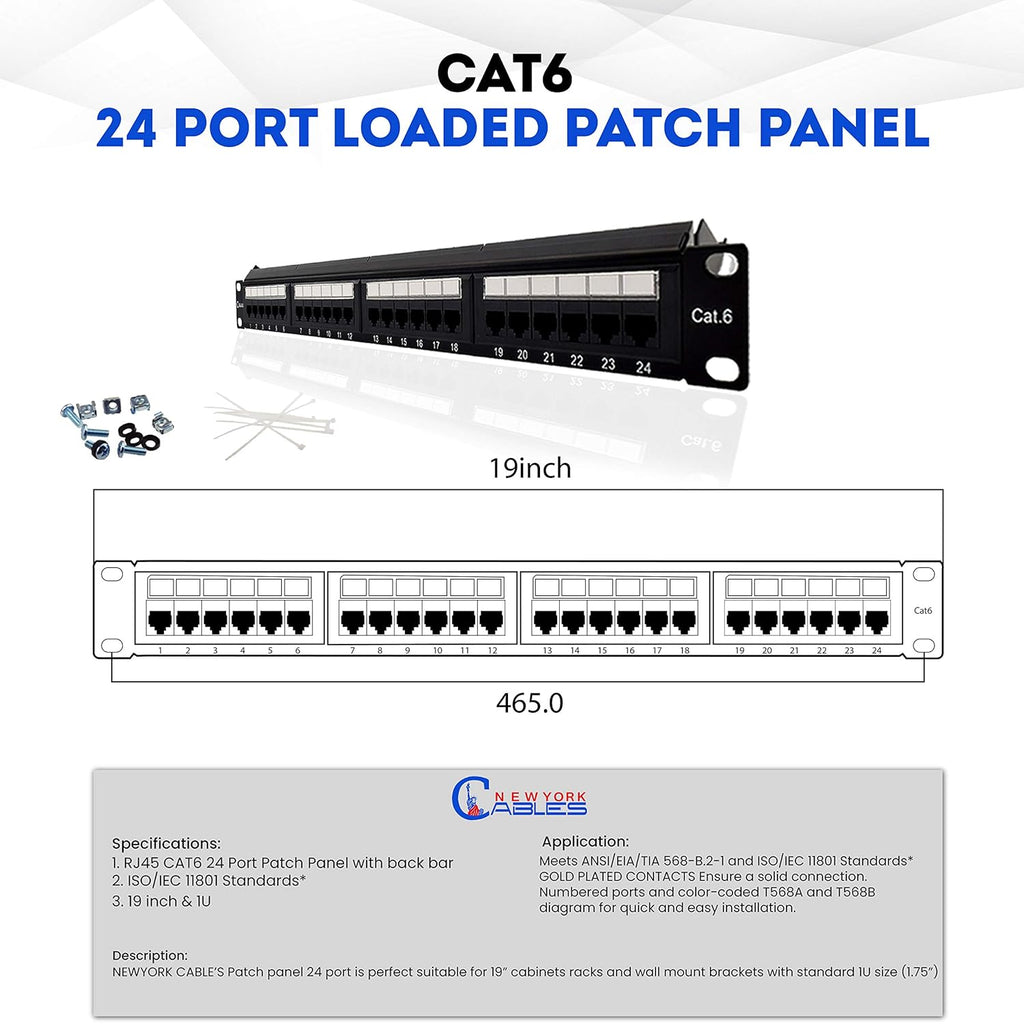 24 Port Cat6 Patch Panel F32142