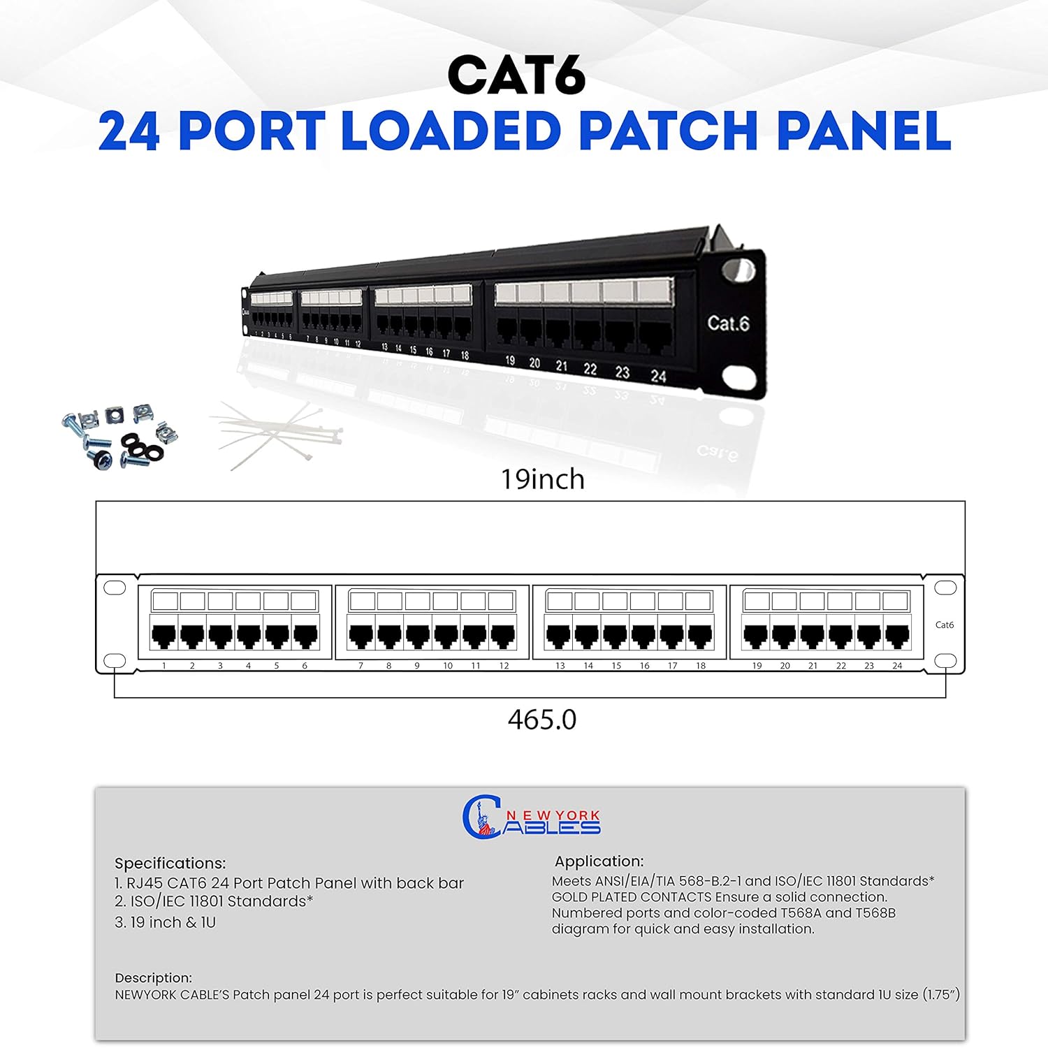 24 Port Cat6 Patch Panel F32142