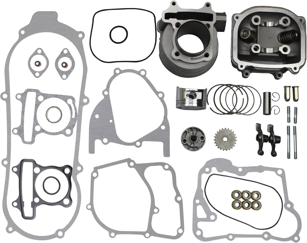 57.4mm Big Bore Cylinder and Cylinder Head Rebuild Kit for 4 Stroke GY6 150cc Engine H834118