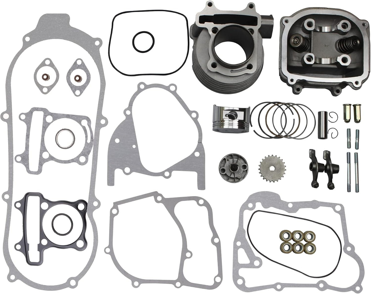 57.4mm Big Bore Cylinder and Cylinder Head Rebuild Kit for 4 Stroke GY6 150cc Engine H834118