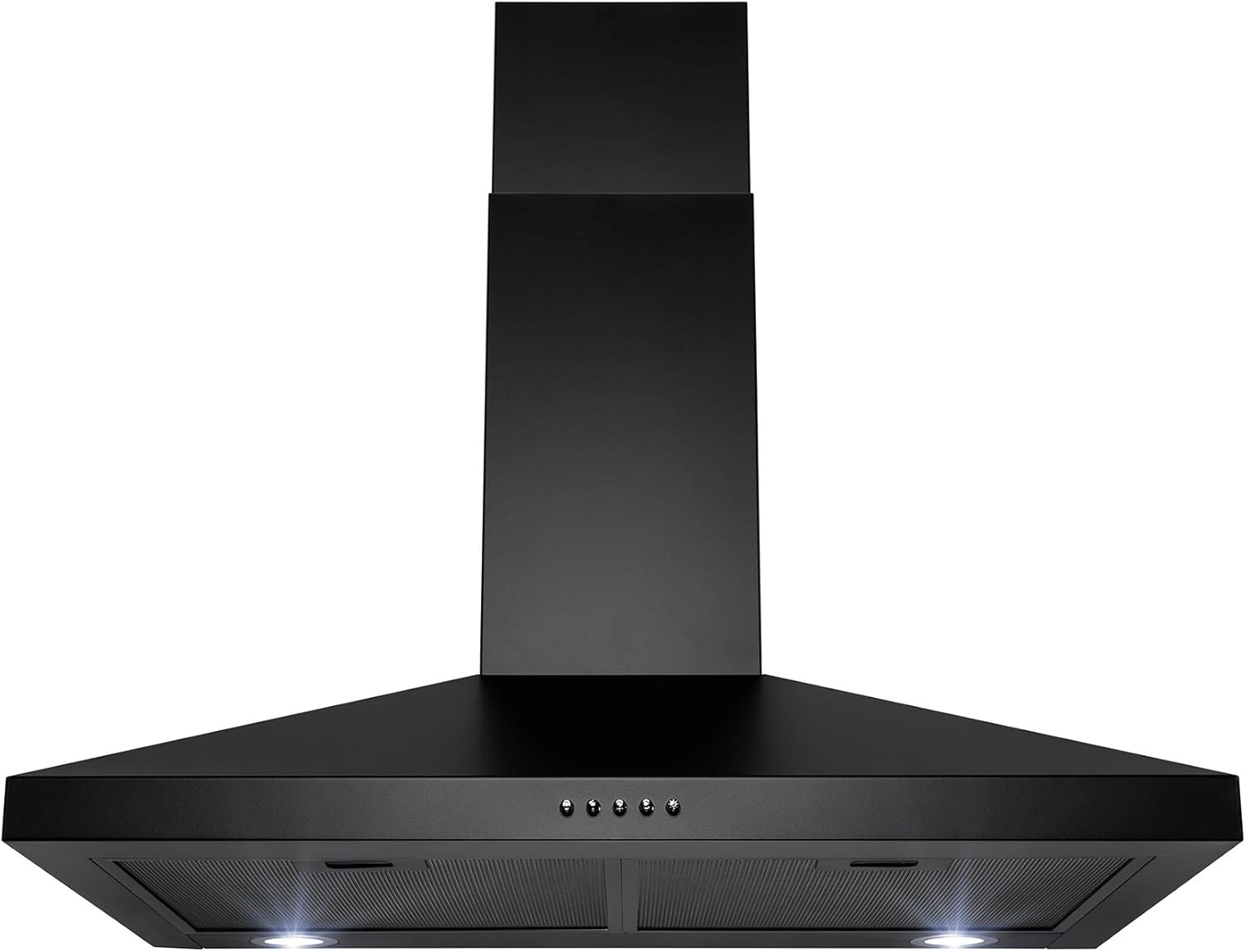 Black Painted Stainless Steel Kitchen Wall Mount Range Hood with Carbon Filters D47782