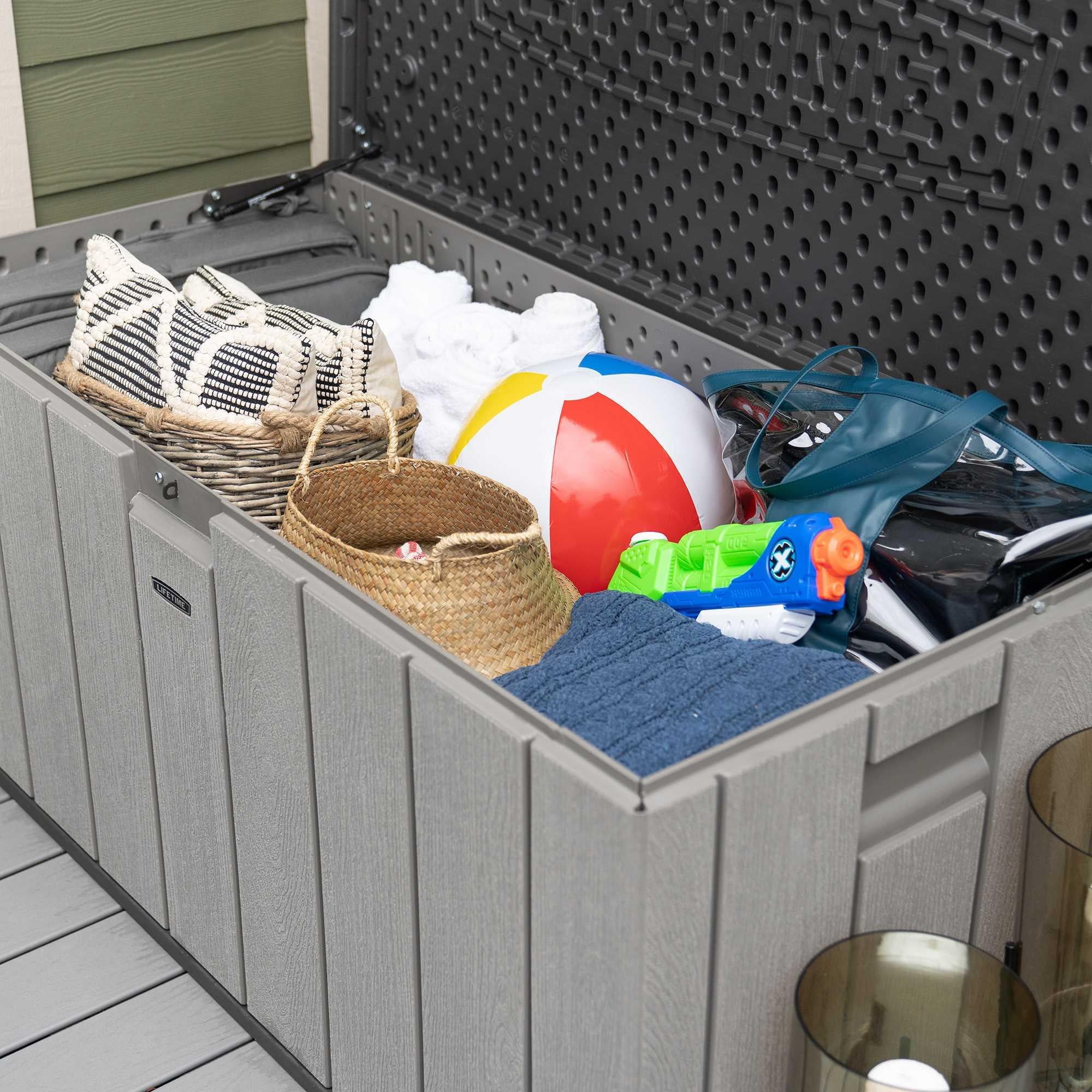 150 Gallon Outdoor Storage Deck Box, Storm Dust Gray M451