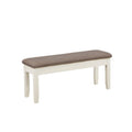 Brown and White Padded Storage Bench B28333