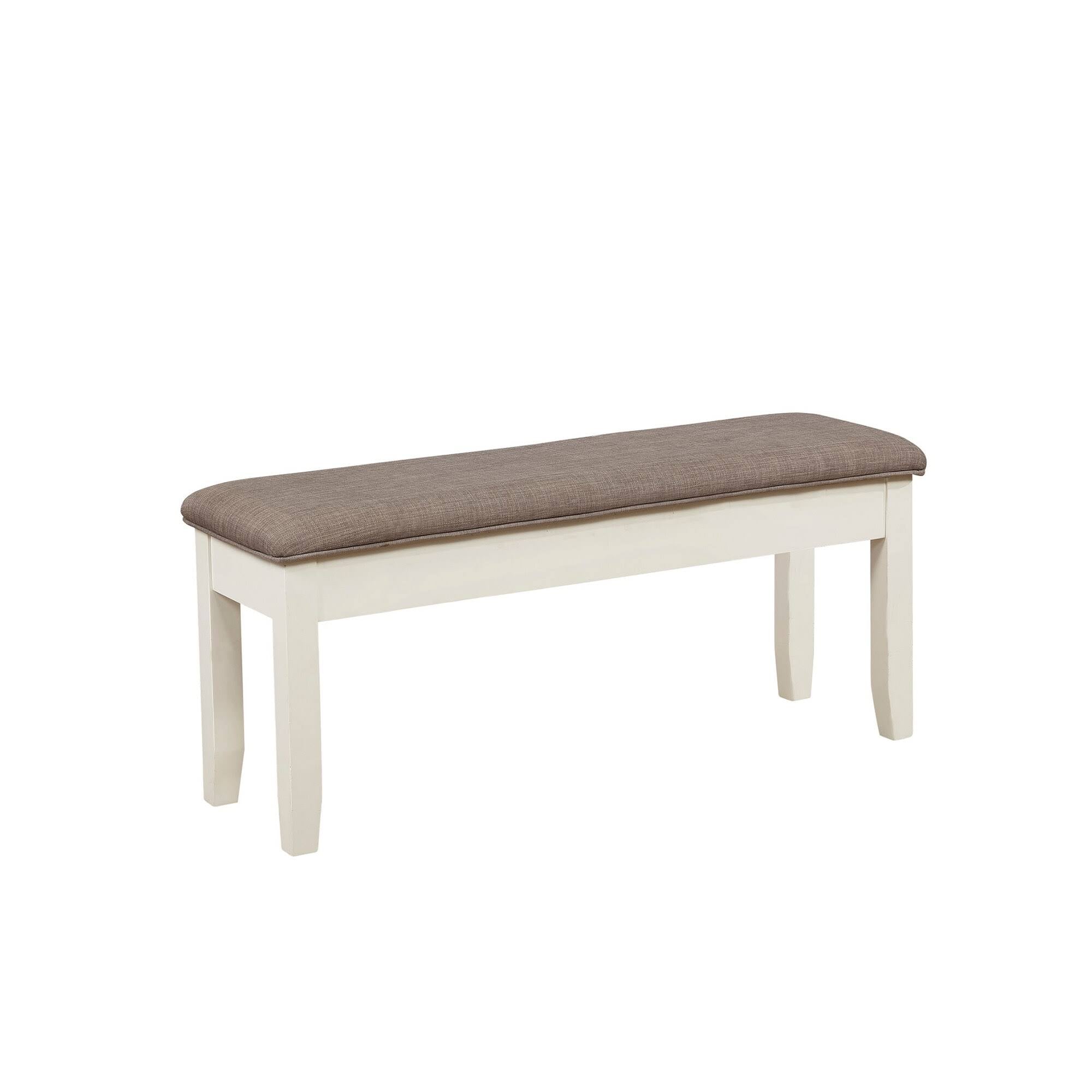 Brown and White Padded Storage Bench B28333