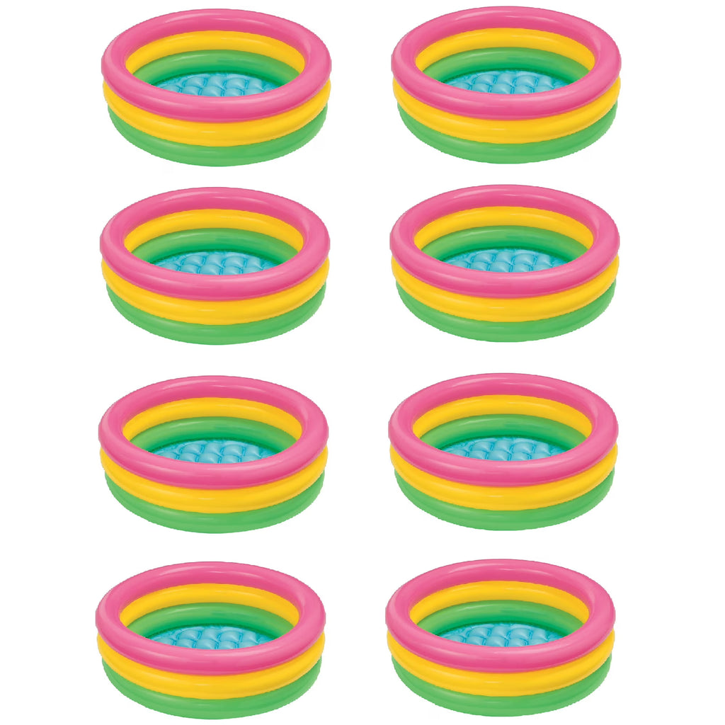 Sunset Glow Soft Inflatable Baby/Kids Swimming Pool (8 Pack) R158