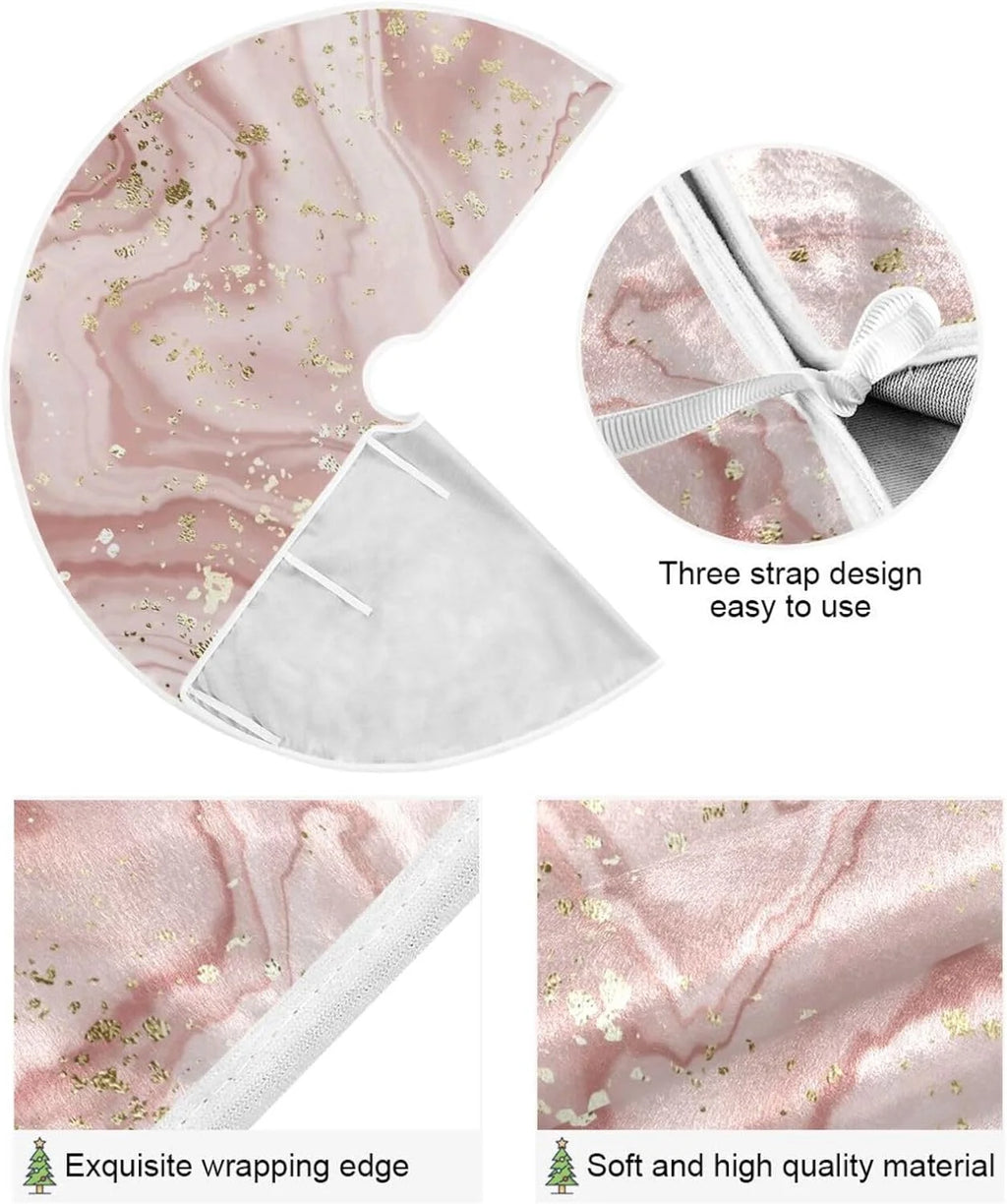 Rose Gold Marble Christmas Tree Skirt P3140