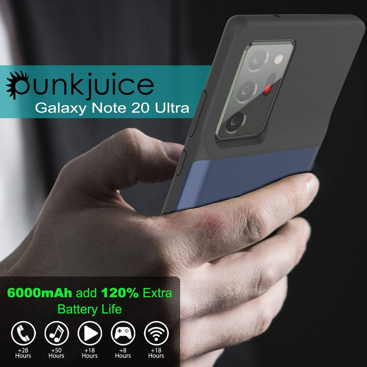 Blue 6000mAh Battery Charger Slim Case Q653