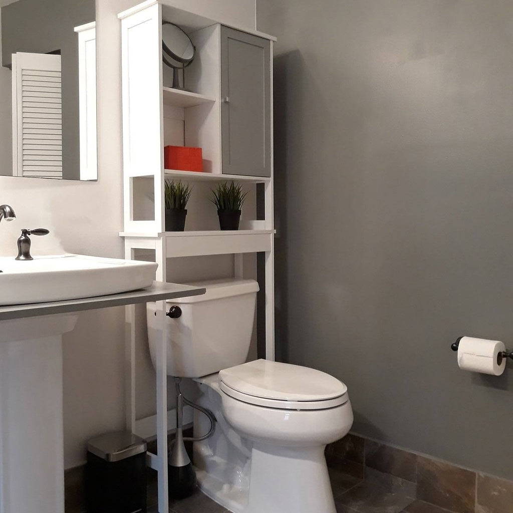 Lacquered White Over The Toilet Cabinet B64308