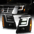 Black Smoked Housing LED Projector Headlights Pair J311