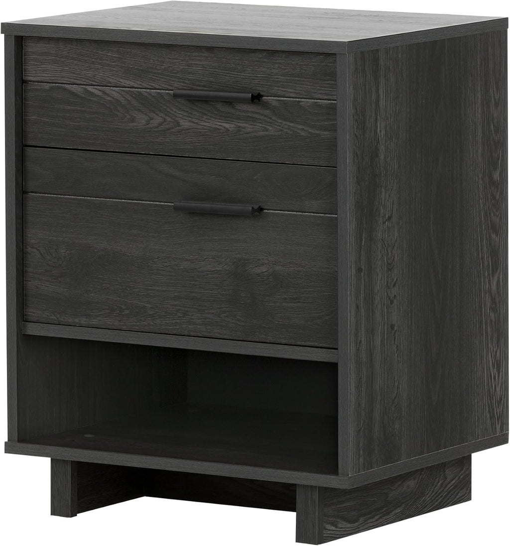 Gray Oak Nightstand with Cord Catcher K9078