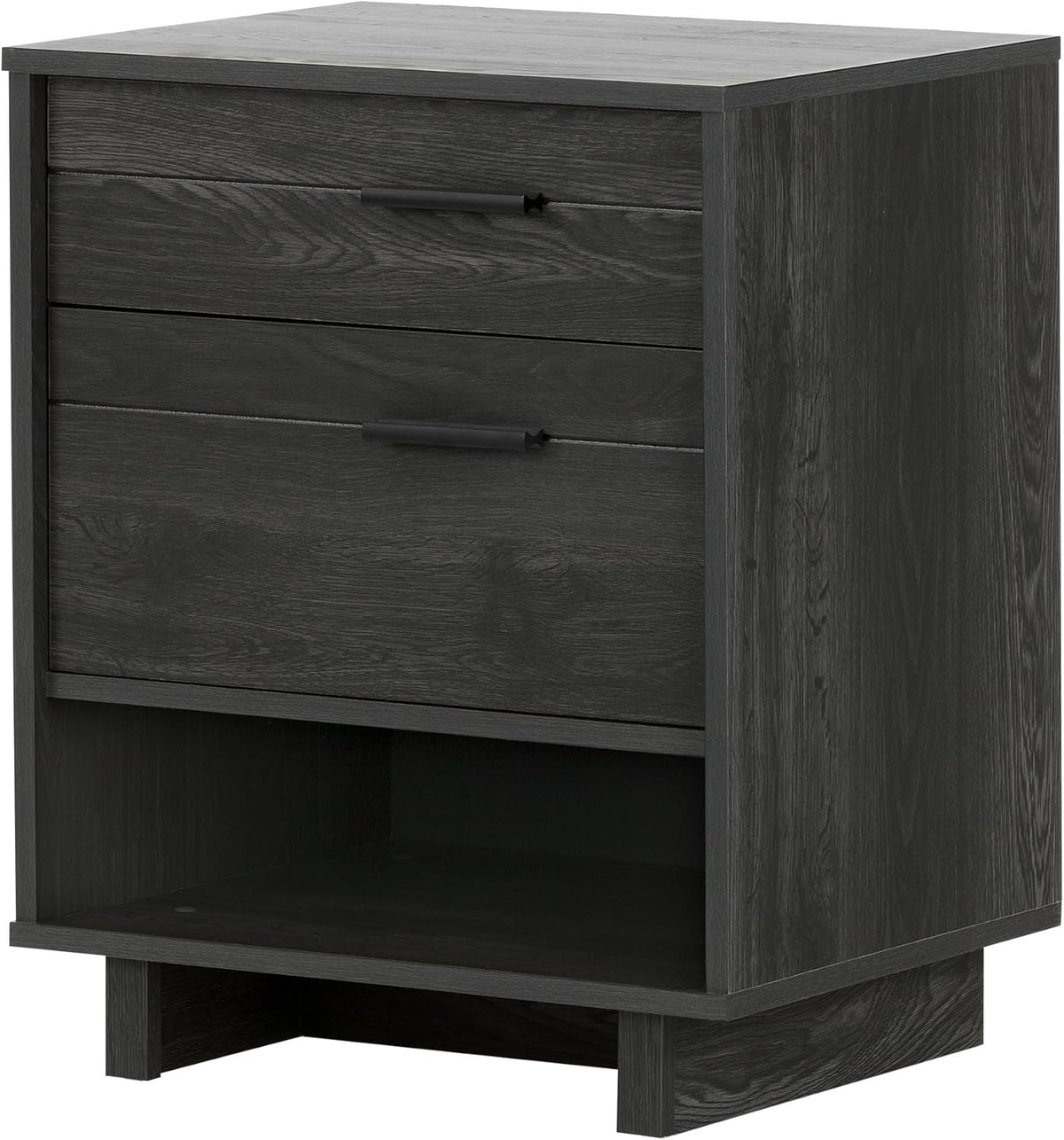Gray Oak Nightstand with Cord Catcher K9078