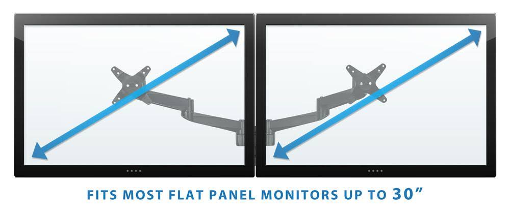 Silver Articulating Dual Monitor Wall Mount F587468