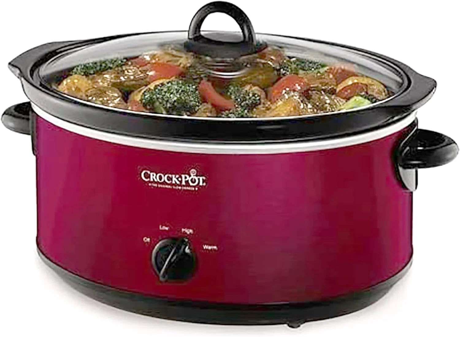 Red 7 Quart Electric Slow Cooker with Removable Ceramic Bowl H539