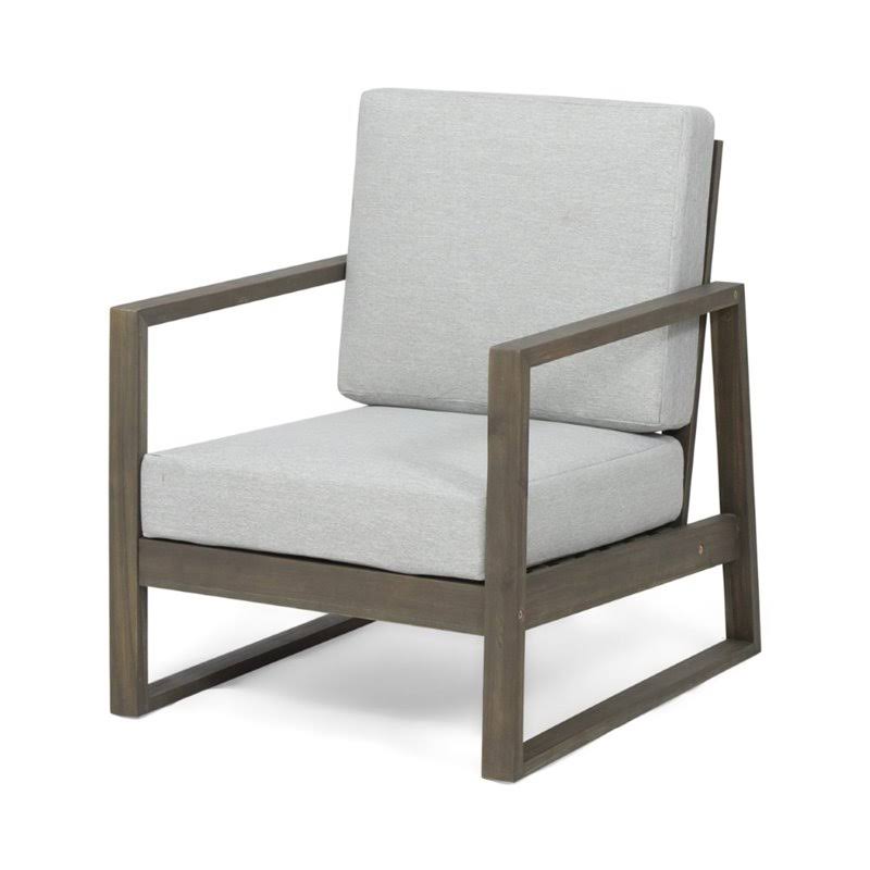 Acacia Wood Club Chair in Gray (Set of 2) A765948