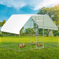 10×6ft Large Metal Chicken Coop with Waterproof Cover E341568