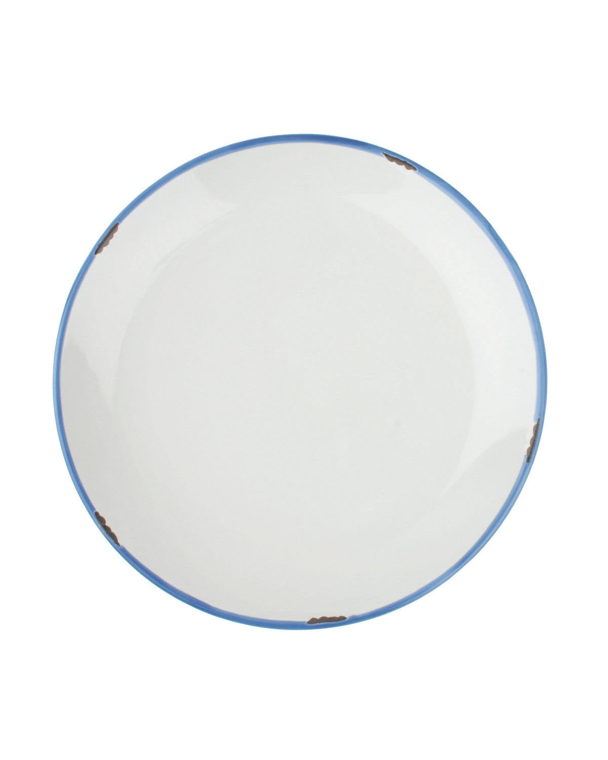White/Blue Tinware Salad Plates (Set of 4) H729