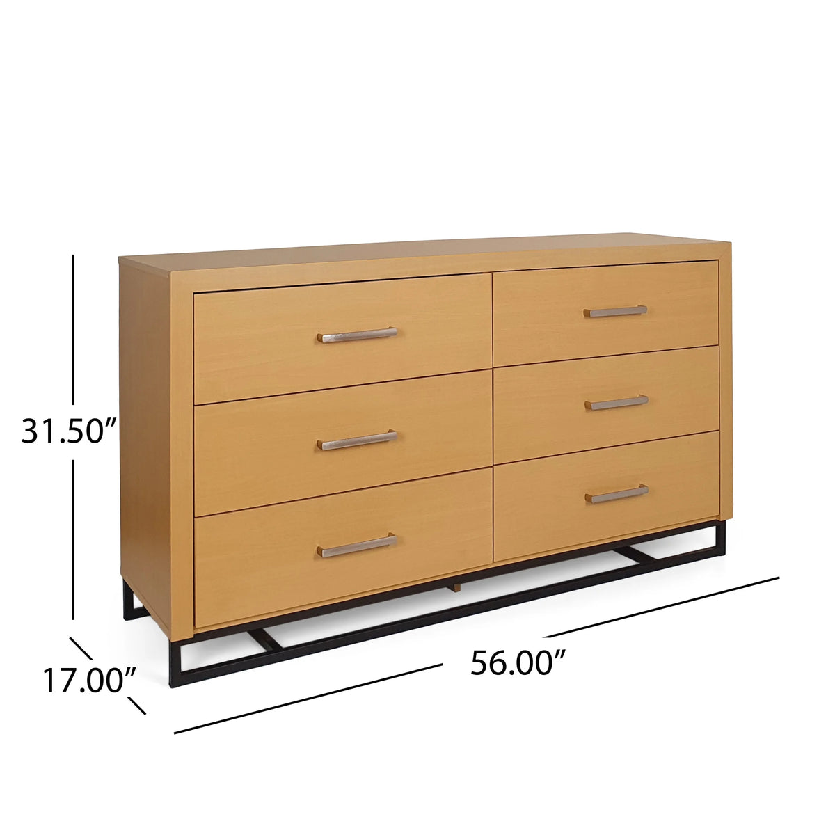 Faux Wood 6 Drawer Double Dresser P383865