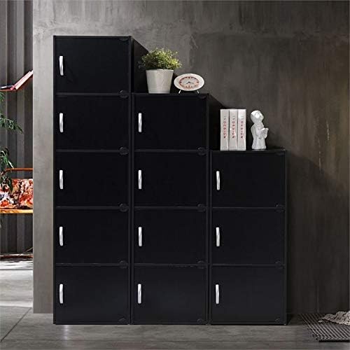 Black 3 Shelf 3 Door Bookcase C5044