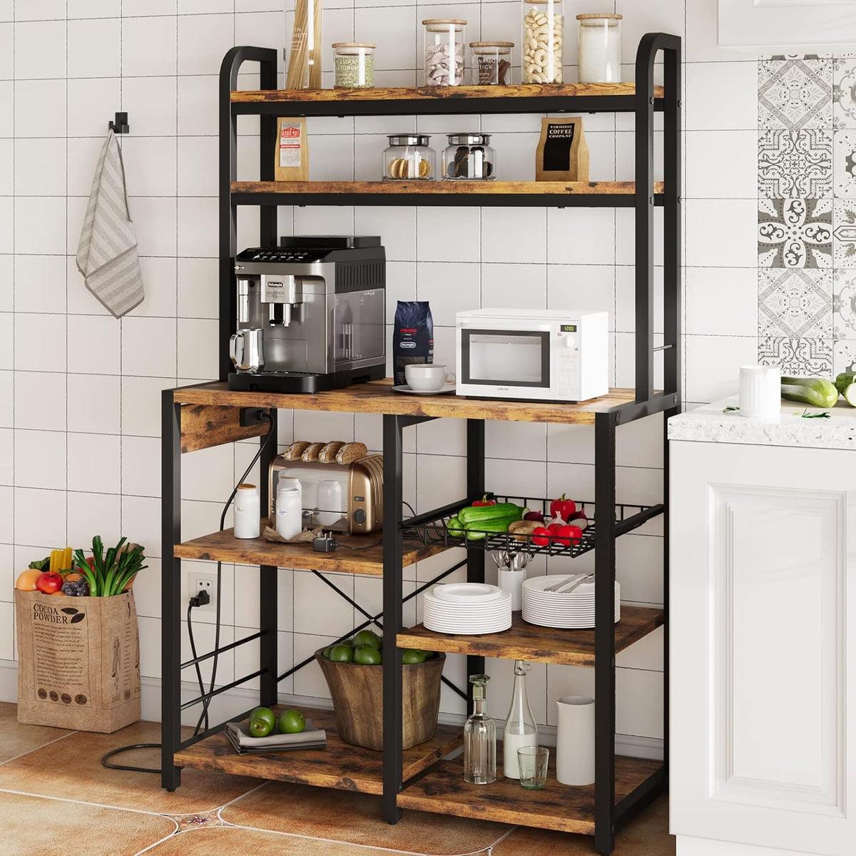 6-Tier Kitchen Rack with Wire Drawer E8180